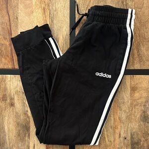 Adidas Black Sweatpants with White Stripes